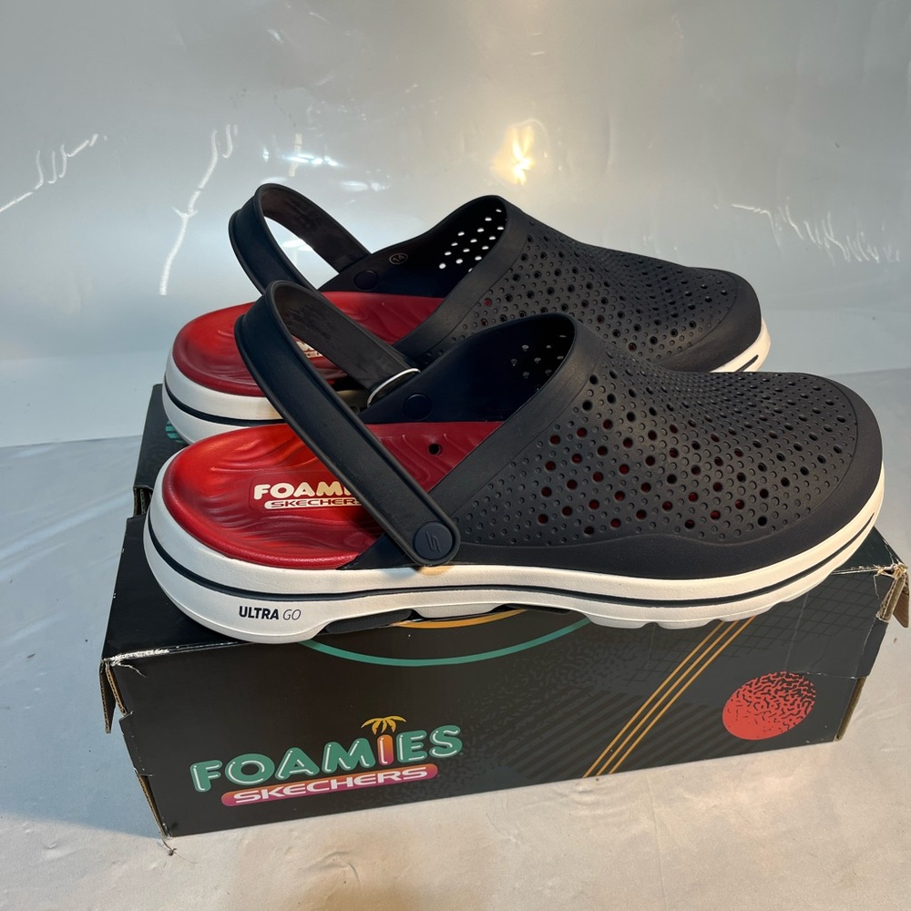 Skechers Foamies Black Slip-On Clogs